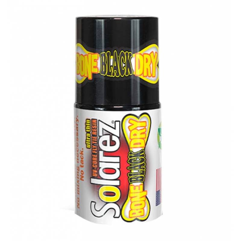 Solarez barniz BONE DRY Ultra Thin Black Formula 0.5 Fl.Oz. (14 grs) bote C/pincel aplicador_ SOLAREZ BARNICES